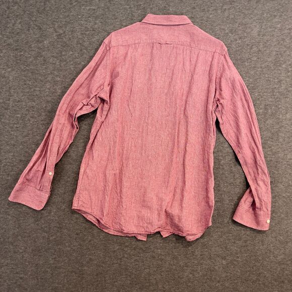 Banana Republic Mens Shirt Large Slim Red Checked Long Sleeve Button Up Adult - Picture 2 of 7